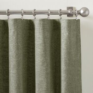 Pottery Barn Emery Linen Blackout Curtain Loden Green Window Panel Drape NWT